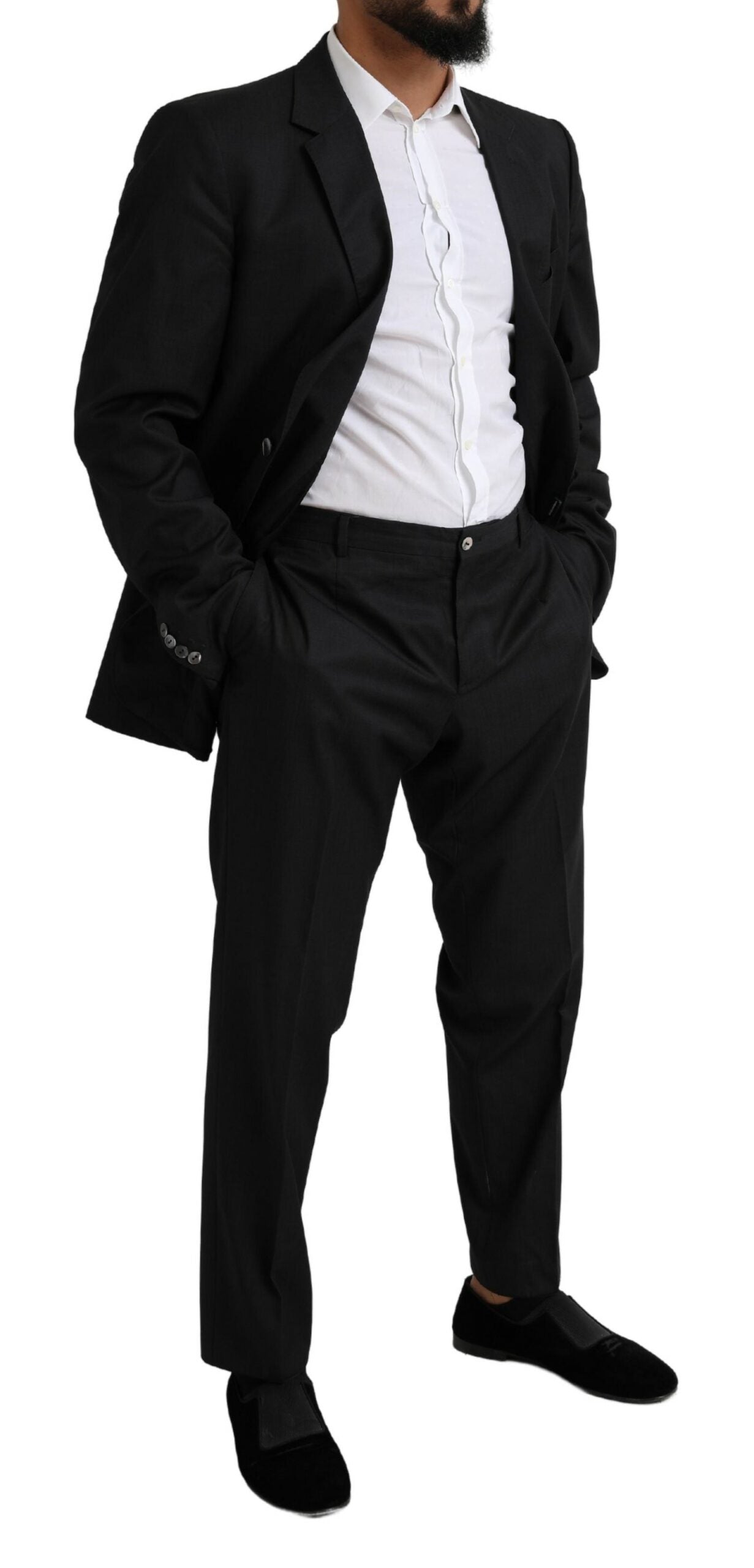 Dolce &amp; Gabbana Elegant Martini suit in black virgin wool