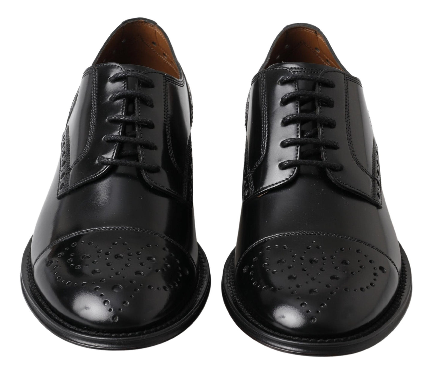 Dolce &amp; Gabbana Elegant Black Leather Oxford Wingtip Shoes