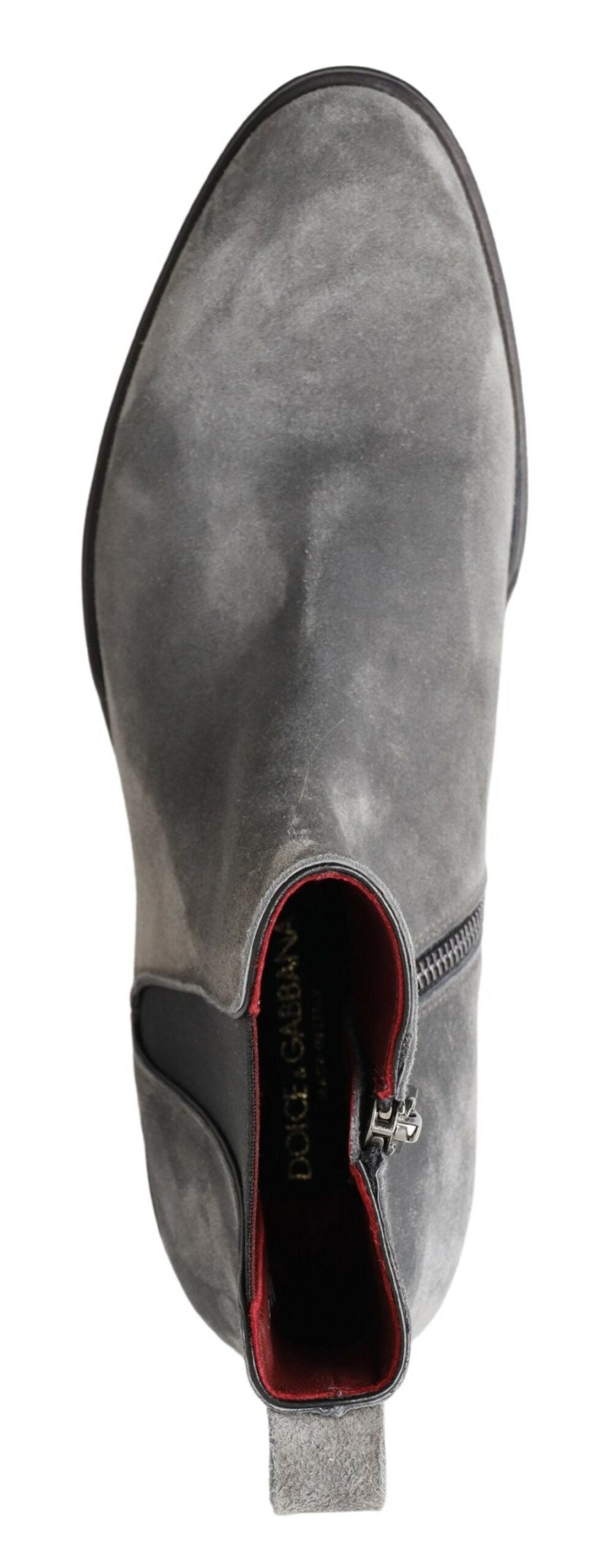 Dolce & Gabbana Elegante graue Chelsea-Lederstiefel