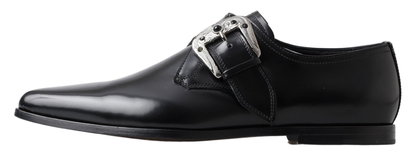 Dolce &amp; Gabbana Elegant monk strap shoes in black leather