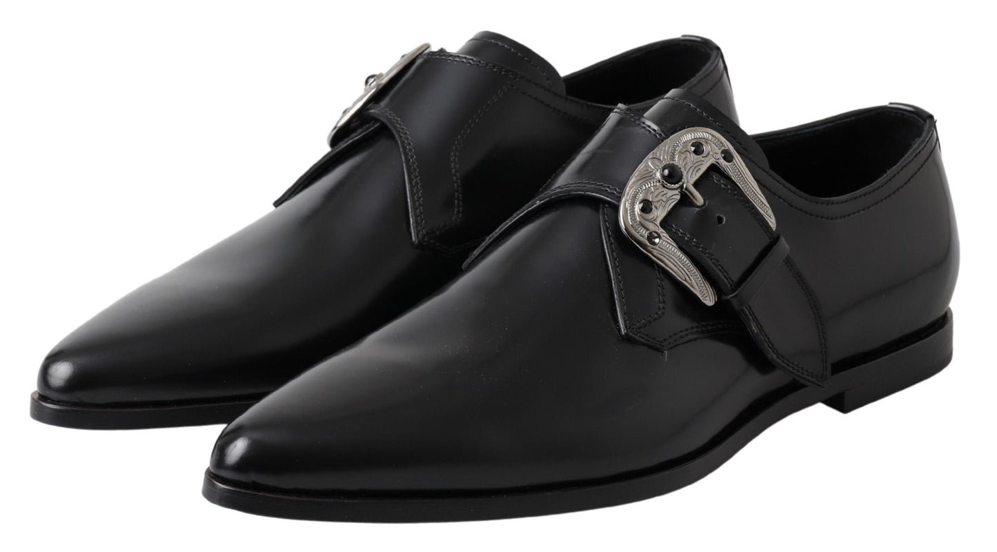 Dolce &amp; Gabbana Elegant monk strap shoes in black leather