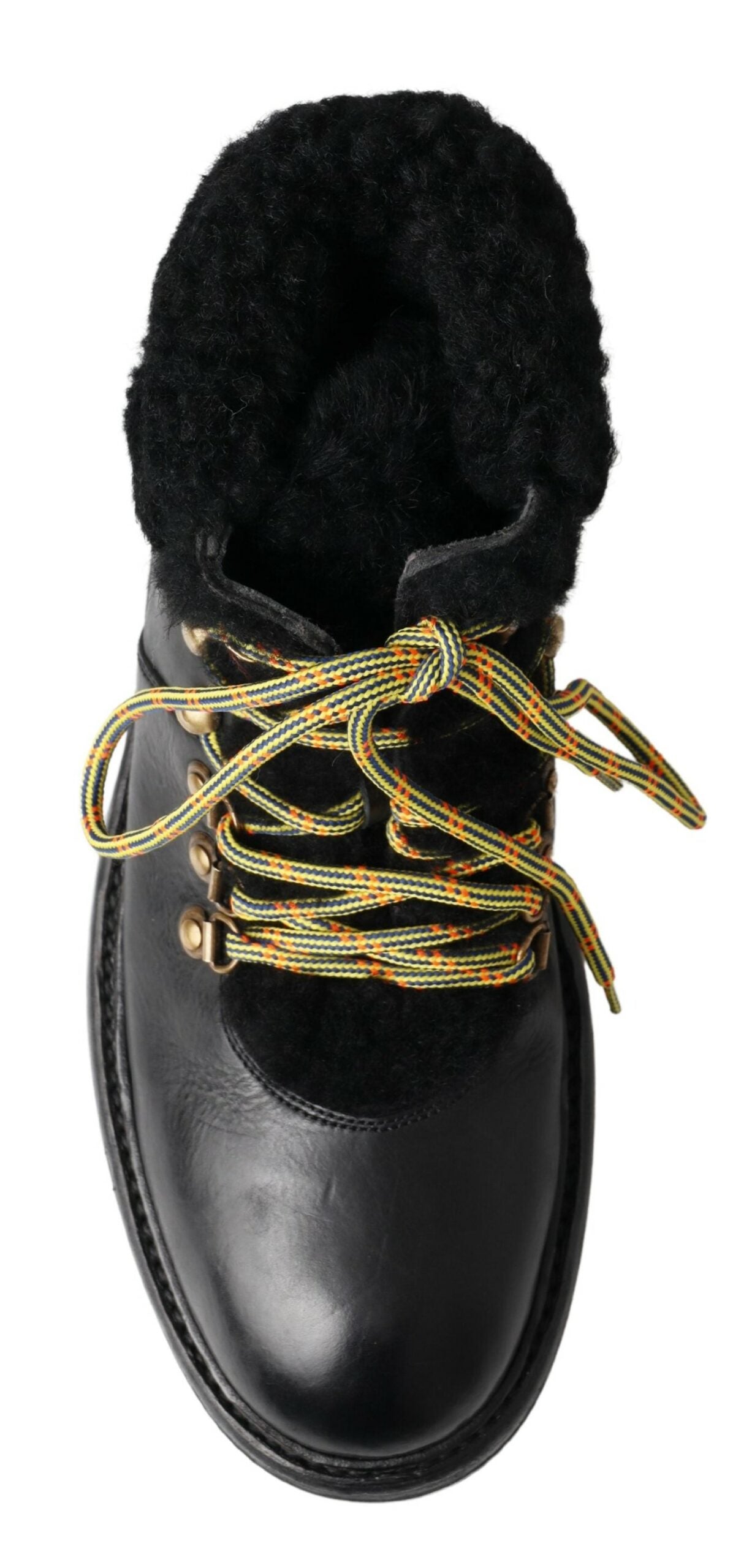 Dolce &amp; Gabbana Elegant Shearling-Style Leather Boots for Men