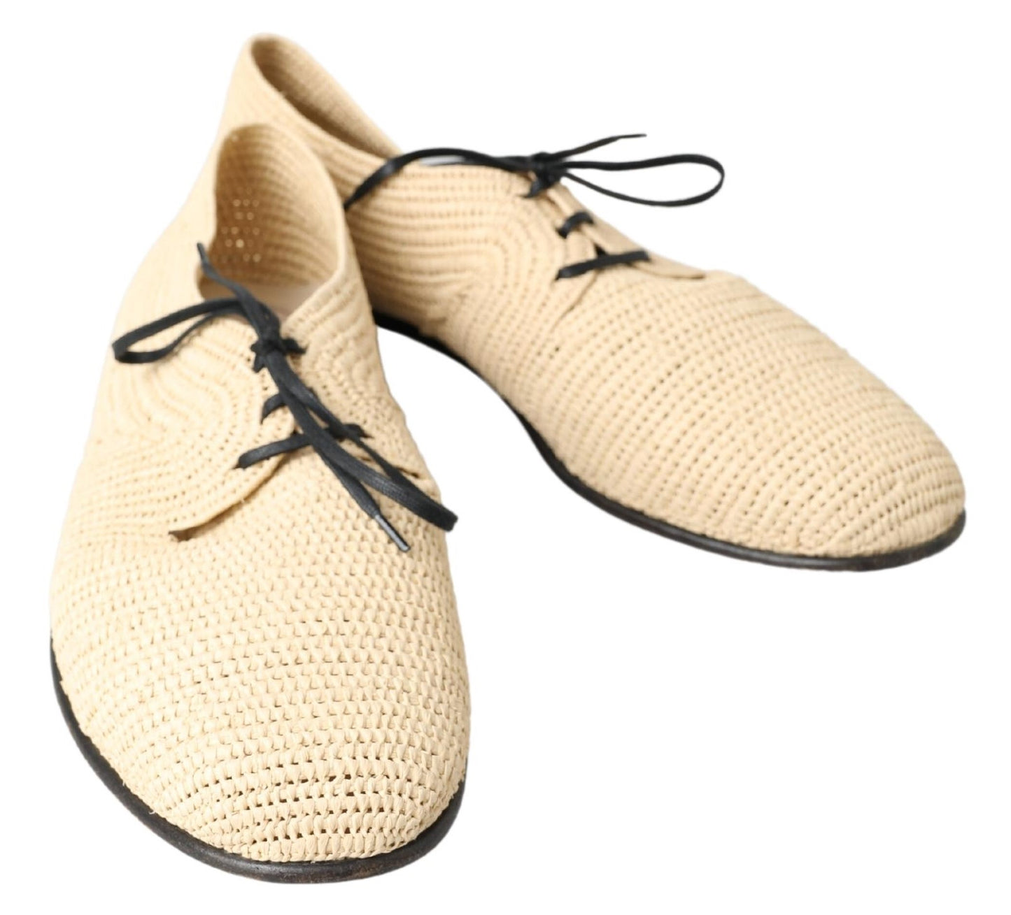 Dolce &amp; Gabbana Chic Beige Derby Lace-Up Shoes Casual Men's Shoes