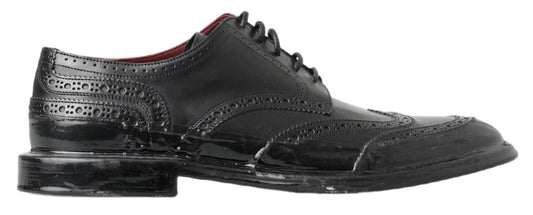 Dolce &amp; Gabbana Elegant Derby Shoes in Black Leather