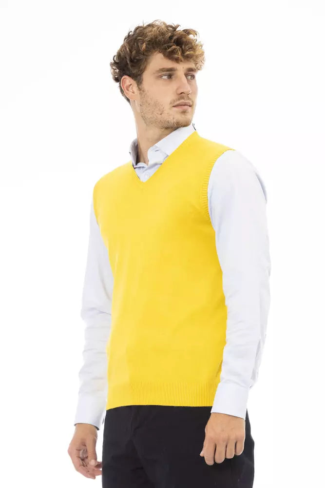 Alpha Studio Yellow Viscose Men's Vest