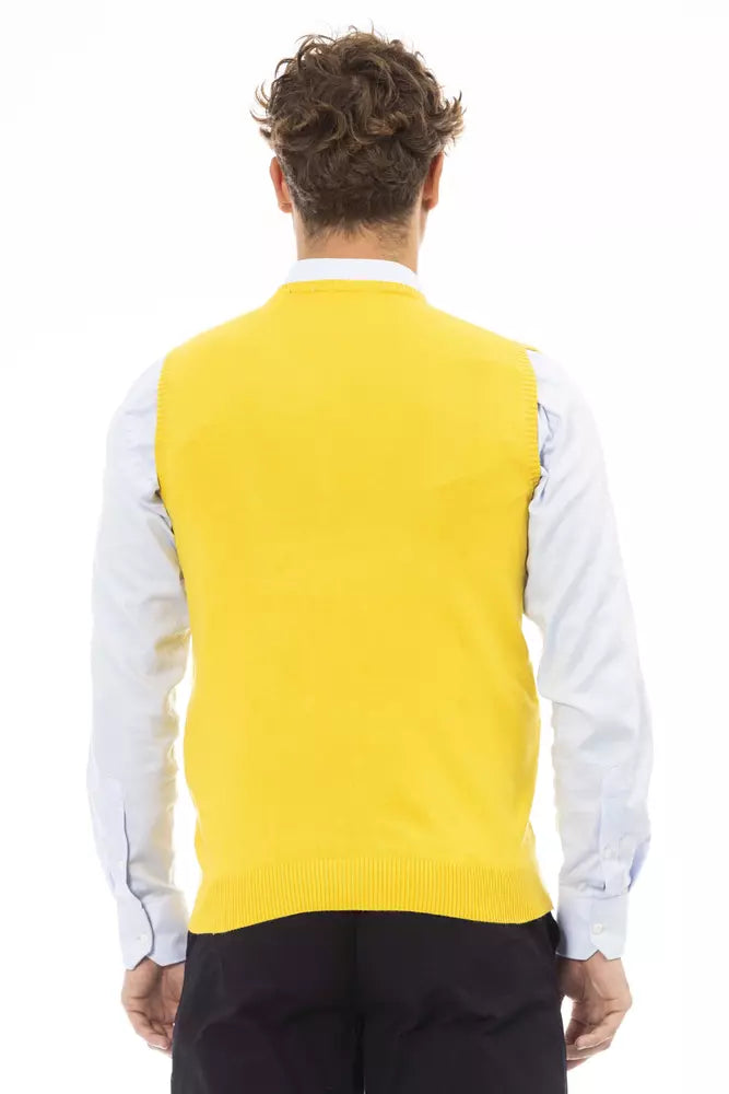 Alpha Studio Yellow Viscose Men's Vest