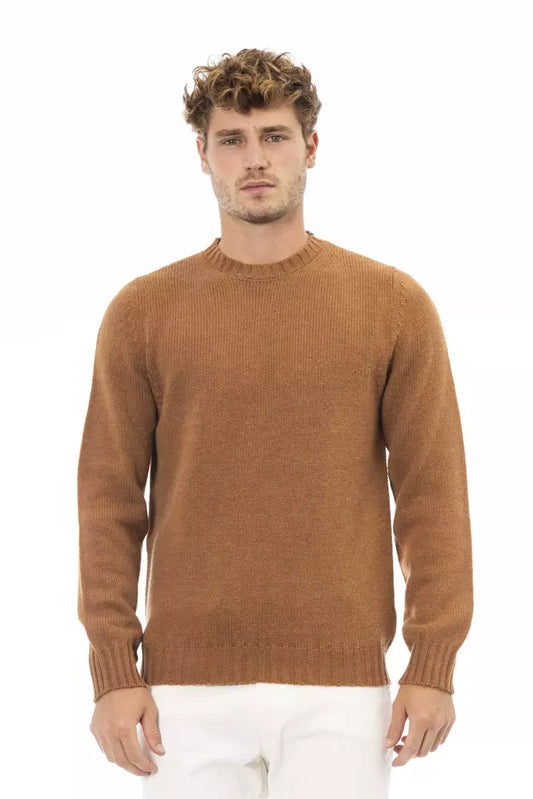 Alpha Studio Beige Alpaka Männer Pullover