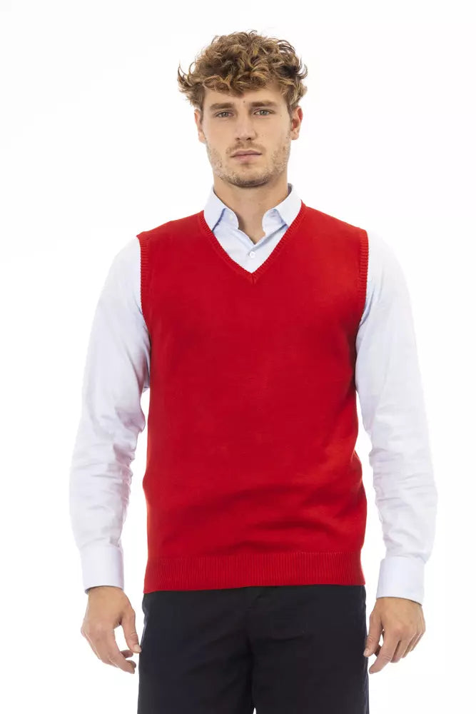 Alpha Studio Red Viscose Men's Vest