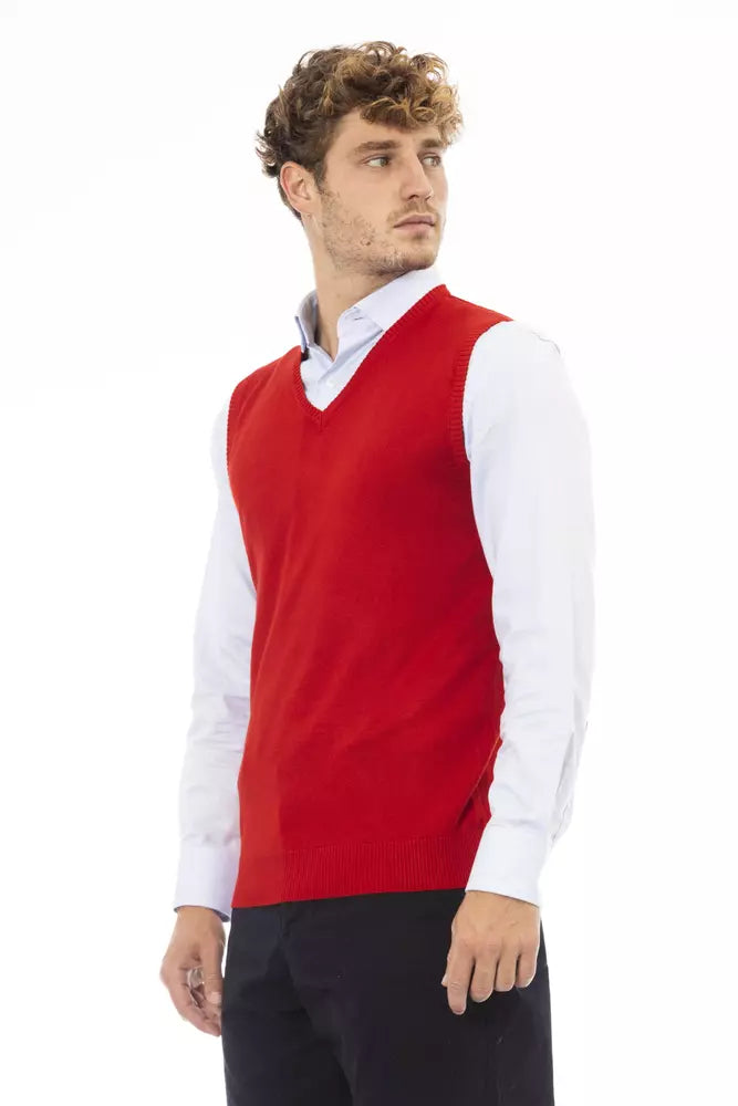 Alpha Studio Red Viscose Men's Vest