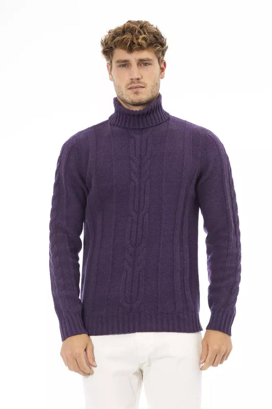 Alpha Studio Lila Merinowolle Herren Pullover