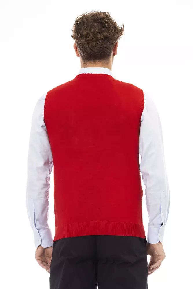 Alpha Studio Red Viscose Men's Vest