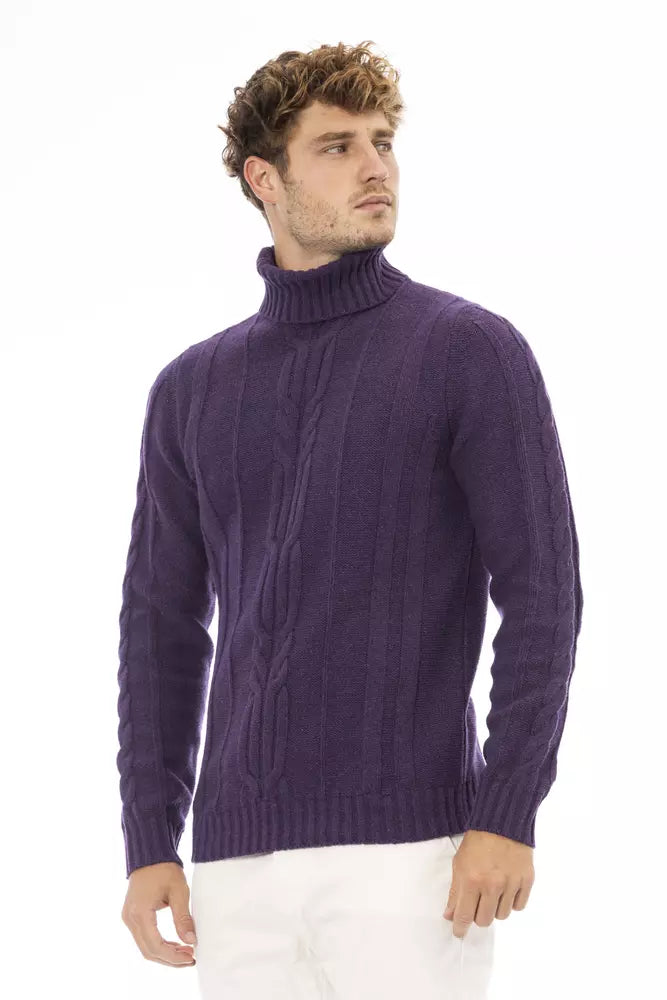 Alpha Studio Lila Merinowolle Herren Pullover