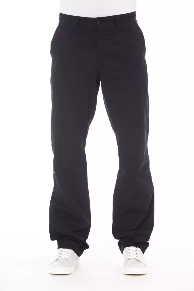 Alpha Studio Blue Cotton Men's Pants