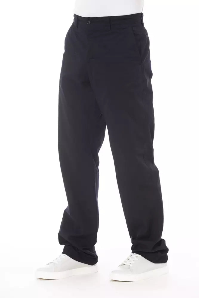 Alpha Studio Blue Cotton Men's Pants