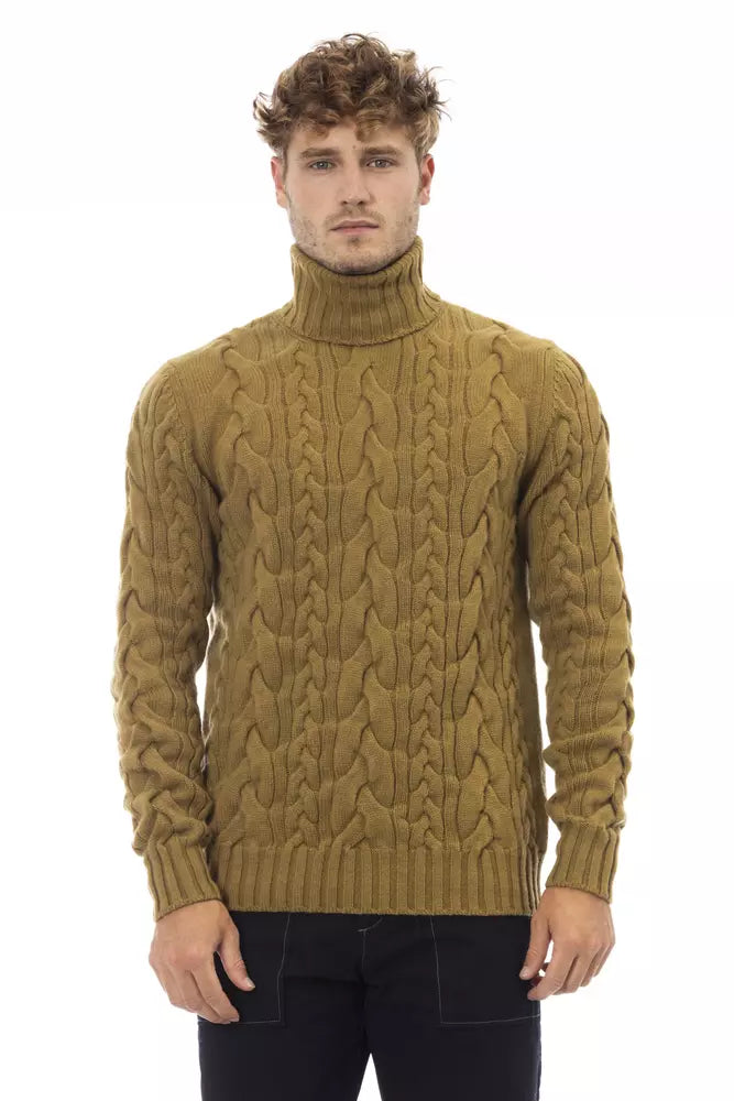 Alpha Studio Brauner Pullover aus Wolle für Männer