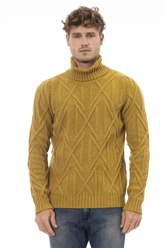 Alpha Studio Gelber Pullover aus Merinowolle für Männer