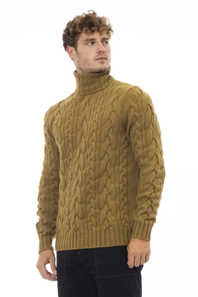 Alpha Studio Brauner Pullover aus Wolle für Männer