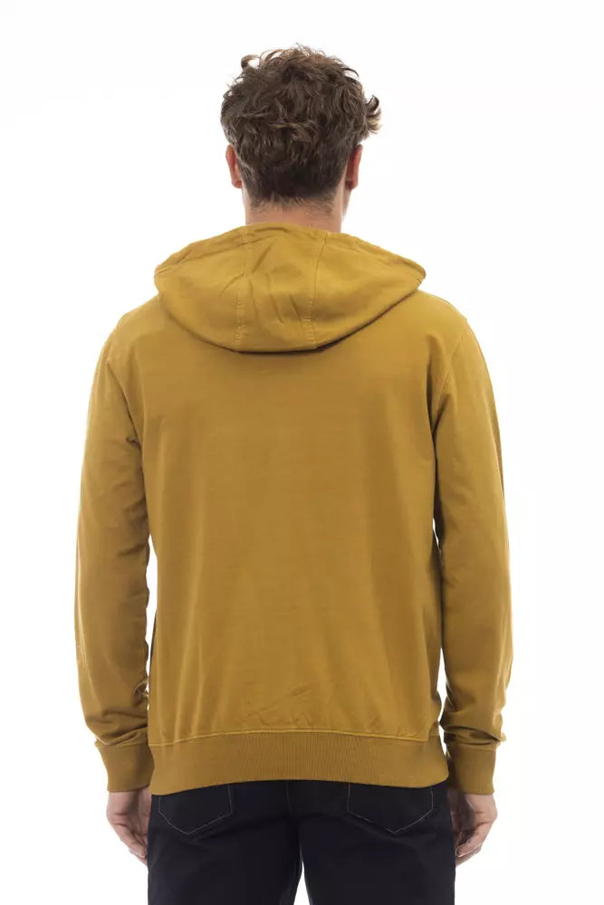 Alpha Studio Braunes Baumwoll-Sweatshirt für Männer