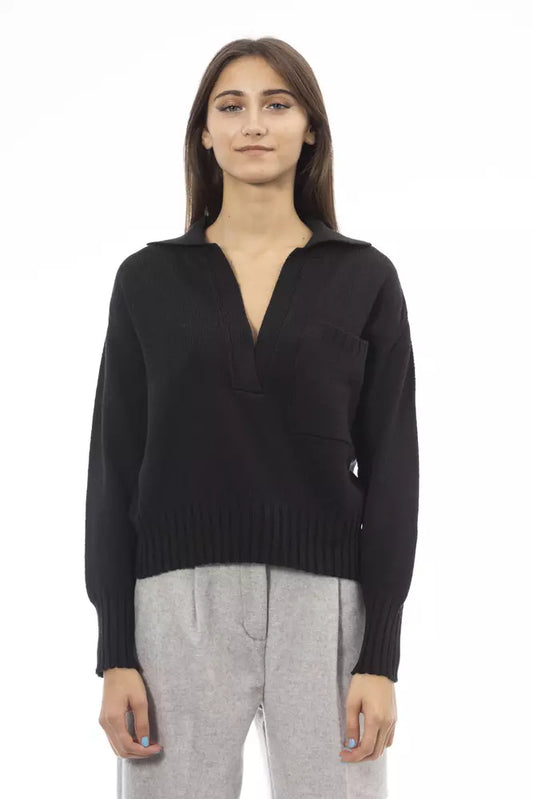 Alpha Studio Black Wool Sweater for Women