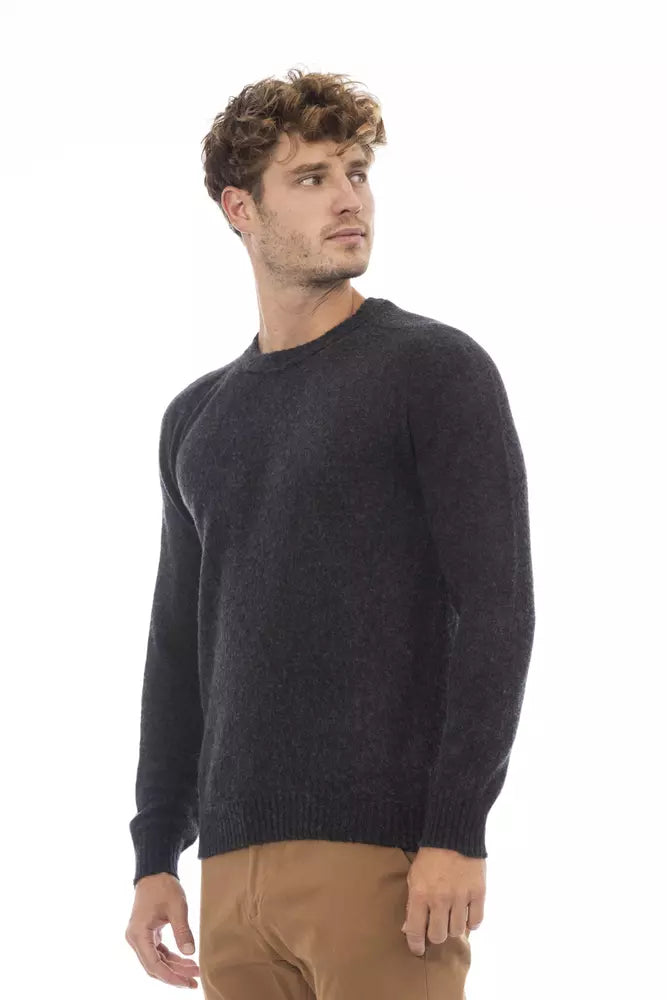 Alpha Studio Black Wool Sweater for Men