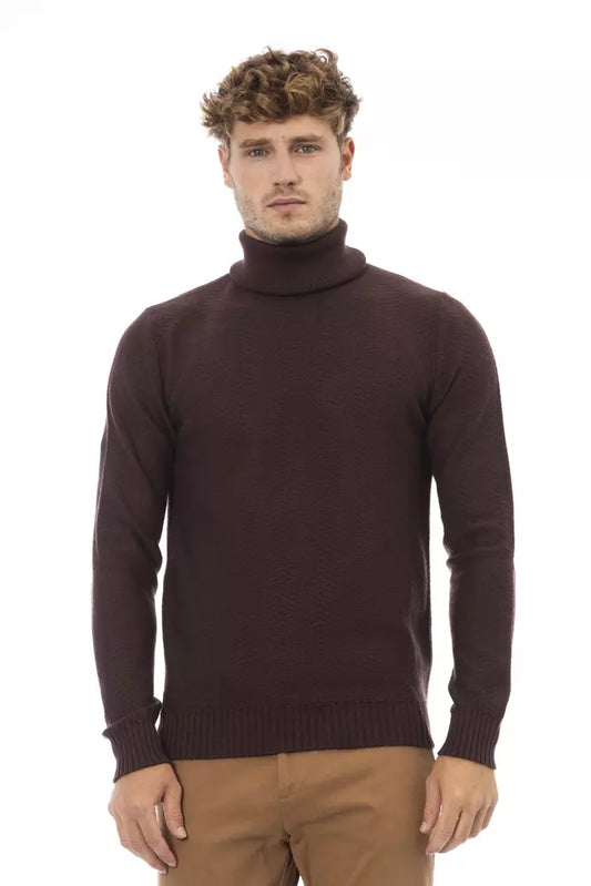 Alpha Studio Brauner Pullover aus Merinowolle für Männer