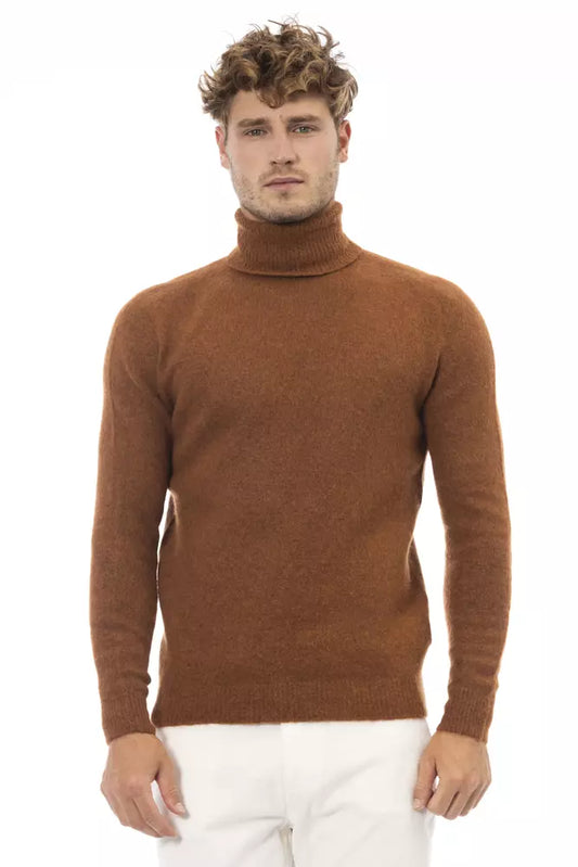 Alpha Studio Brauner Alpaka-Pullover für Männer