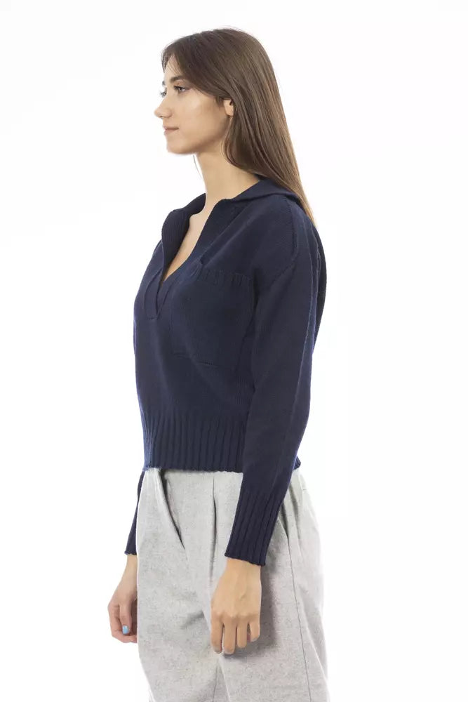 Alpha Studio Blue Wool Sweater for Women