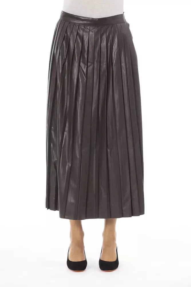 Alpha Studio Brown Polyethylene Skirt for Women