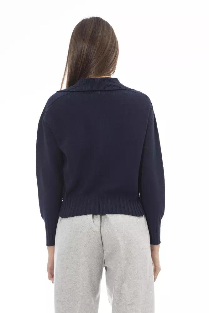 Alpha Studio Blue Wool Sweater for Women