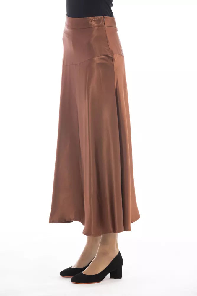 Alpha Studio Brown Viscose Women's Skirt