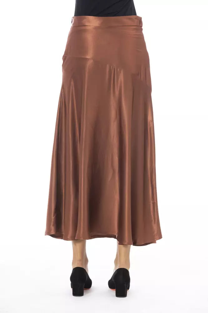 Alpha Studio Brown Viscose Women's Skirt