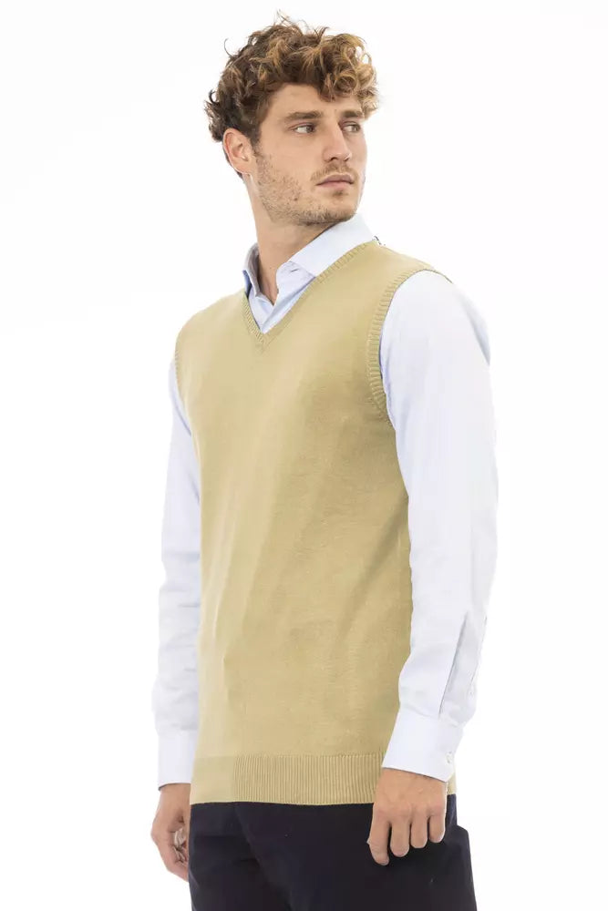 Alpha Studio Beige Viscose Men's Vest