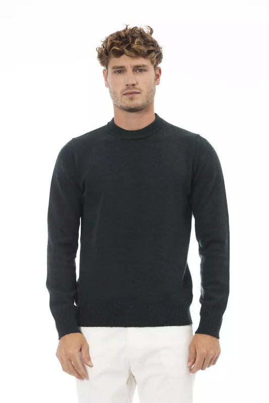 Alpha Studio Grüner Pullover aus Wolle für Männer