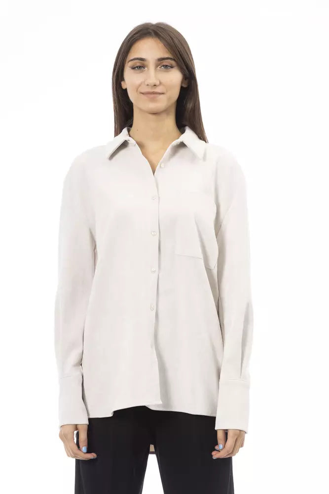 Alpha Studio White Polyester Women's Shirt