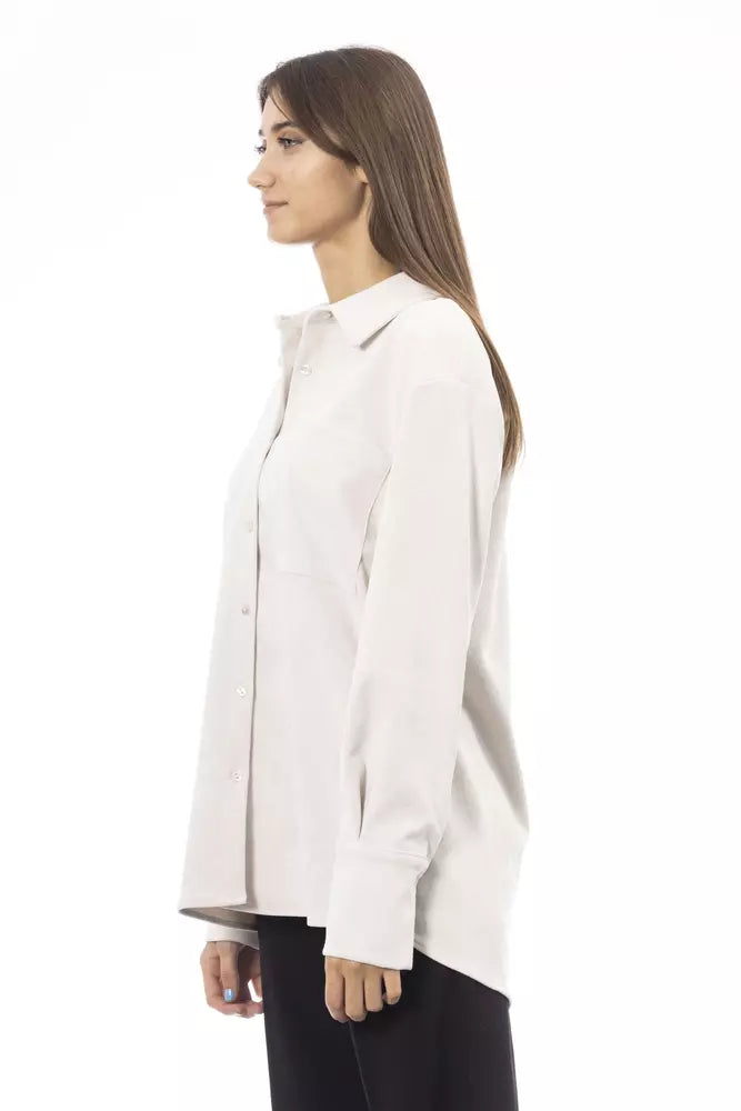 Alpha Studio White Polyester Women's Shirt