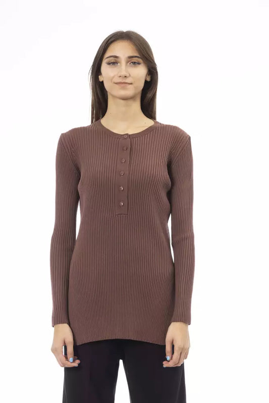 Alpha Studio Brown Viscose Sweater for Women