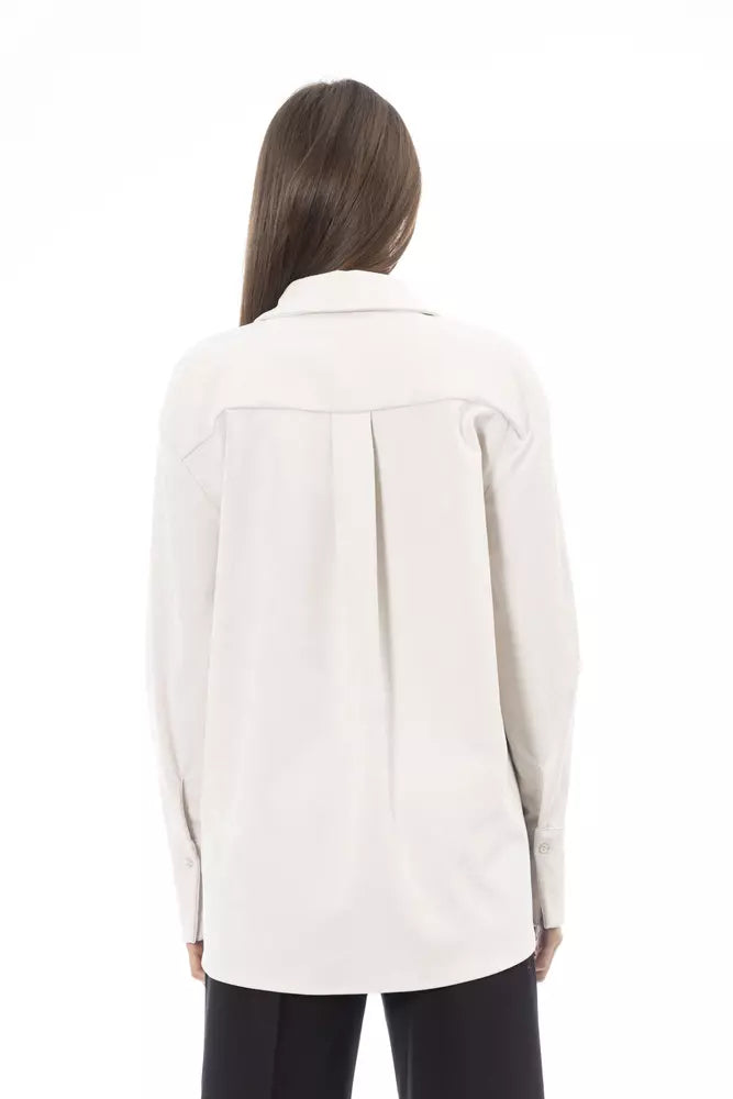 Alpha Studio White Polyester Women's Shirt