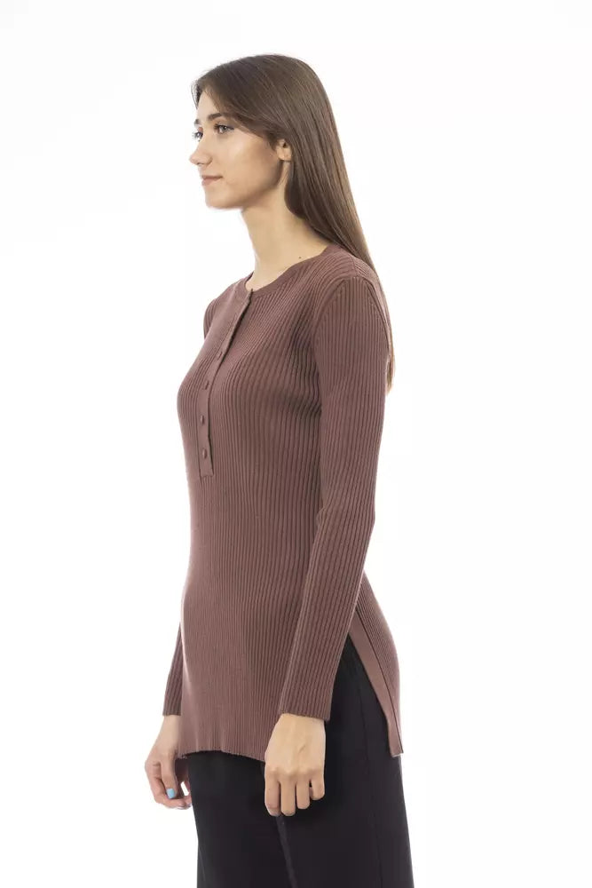 Alpha Studio Brown Viscose Sweater for Women