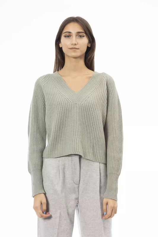 Alpha Studio Green Wool Sweater for Women