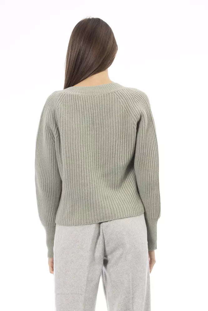 Alpha Studio Green Wool Sweater for Women