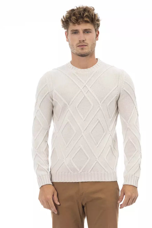 Alpha Studio Beigefarbener Merino-Pullover für Männer