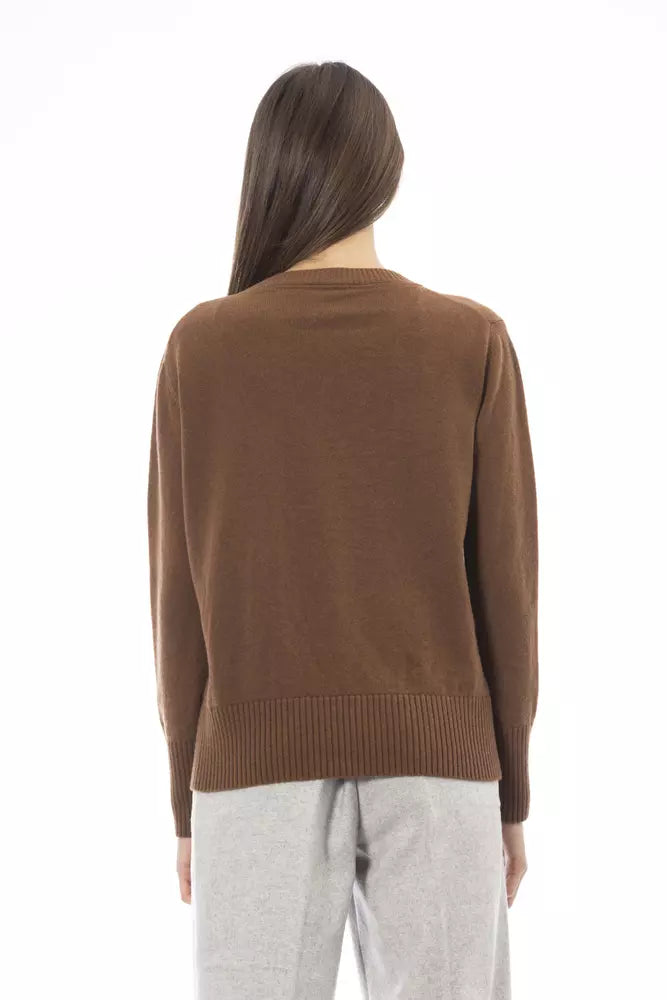 Alpha Studio Brown Cashmere Sweater for Women