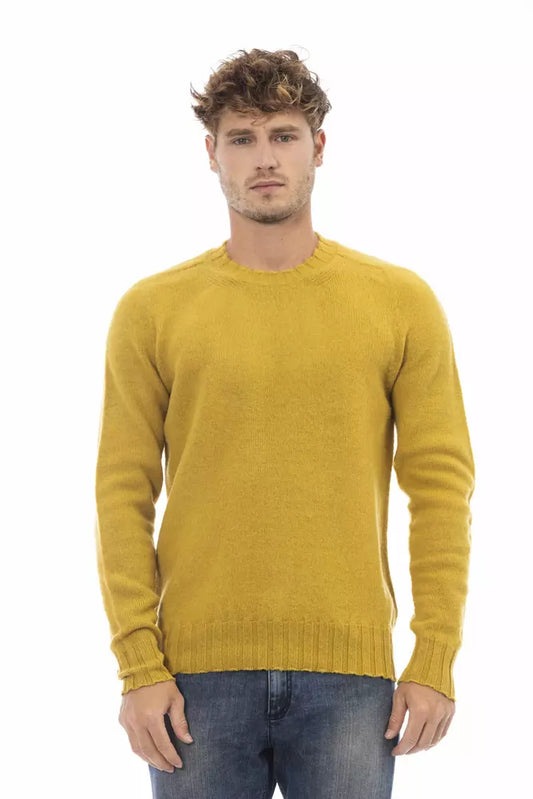 Alpha Studio Gelber Pullover aus Wolle für Männer