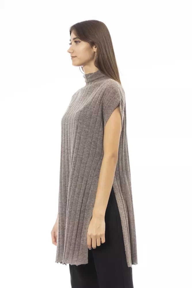 Alpha Studio Brown Wool Sweater for Women