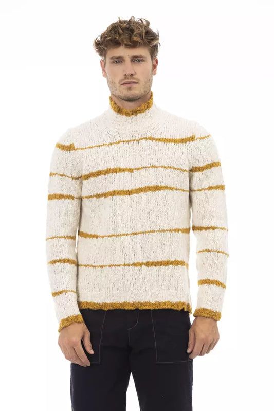 Alpha Studio Beige Alpaka Männer Pullover