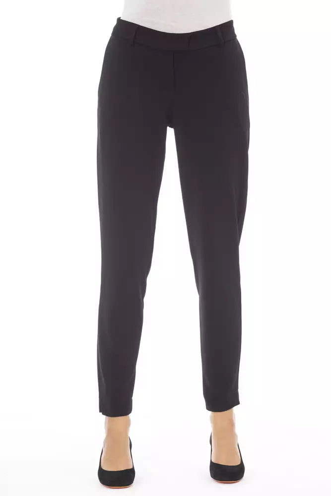 Alpha Studio Black Polyester Women's Pants