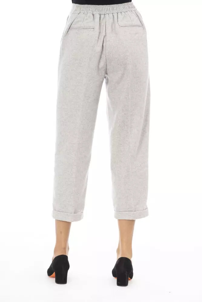 Alpha Studio Grey Wool Women's Pants