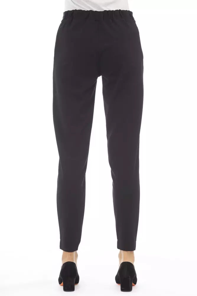 Alpha Studio Black Polyester Women's Pants