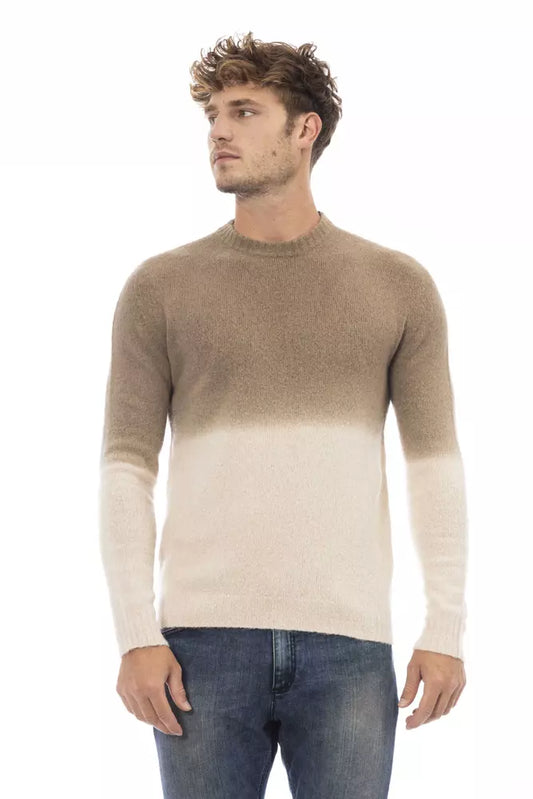 Alpha Studio Beige Alpaka Männer Pullover