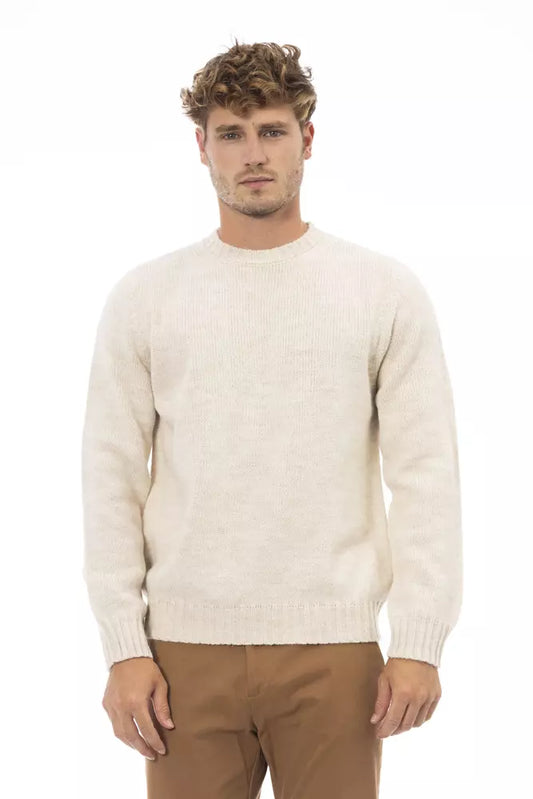 Alpha Studio Beige Alpaka Männer Pullover